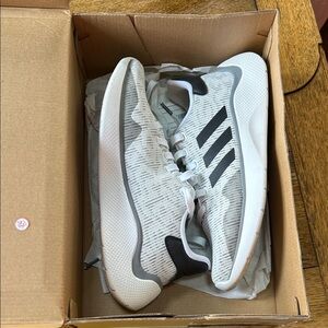 adidas Womens Pure Motion White and Black Athletic Running Sneakers